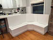 Load image into Gallery viewer, Mission Style Banquette- Corner Bench Seat with Storage - Raw Unfinished (Copy)
