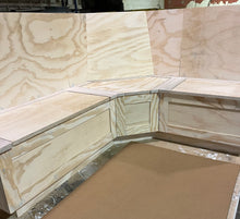 Load image into Gallery viewer, Mission Style Banquette- Corner Bench Seat with Storage - Raw Unfinished (Copy)