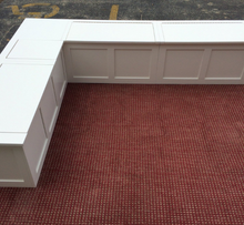 Load image into Gallery viewer, Mission Style Banquette- Corner Bench Seat with Storage - Raw Unfinished