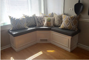 Banquette- Corner Bench Seat with Storage-UNFINISHED